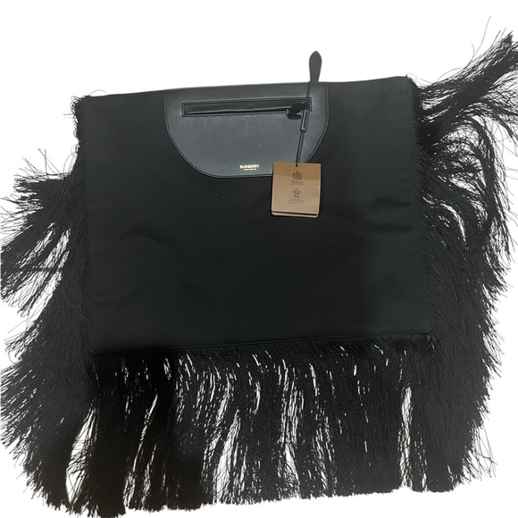 NWT Burberry fringe Olympia scarf clutch handbag - Picture 1 of 14